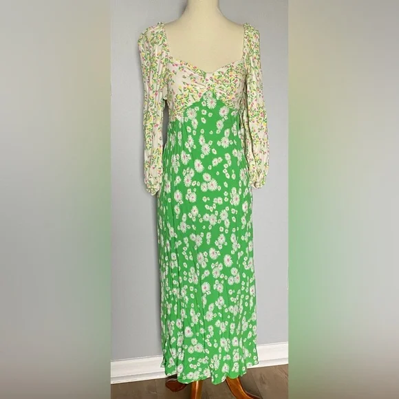 rixo green floral dress tania main image 0